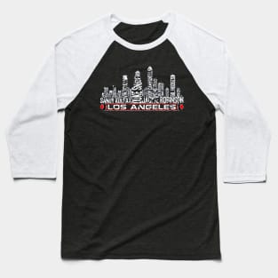 Los Angeles Baseball Team All Time Legends, Los Angeles City Skyline Vintage Baseball T-Shirt